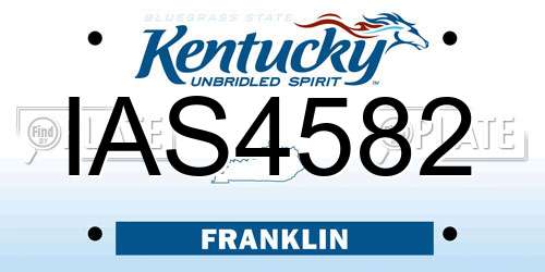 IAS4582 Kentucky License Plate