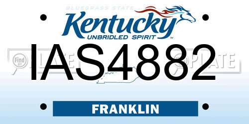 IAS4882 Kentucky License Plate