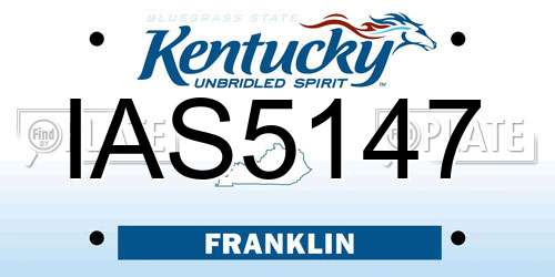 IAS5147 Kentucky License Plate