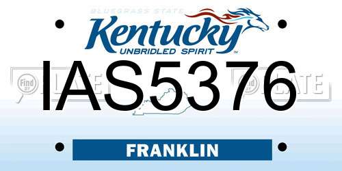 IAS5376 Kentucky License Plate