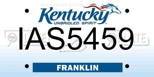 IAS5459 Kentucky License Plate