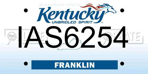 IAS6254 Kentucky License Plate