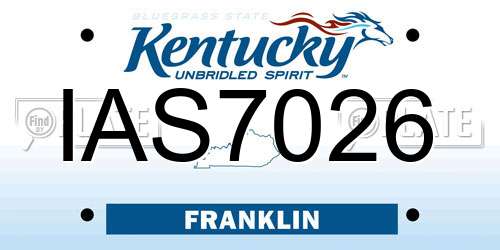 IAS7026 Kentucky License Plate