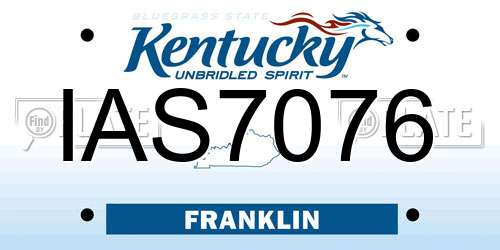 IAS7076 Kentucky License Plate