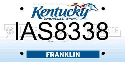 IAS8338 Kentucky License Plate