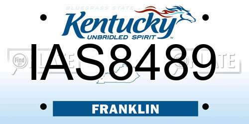 IAS8489 Kentucky License Plate