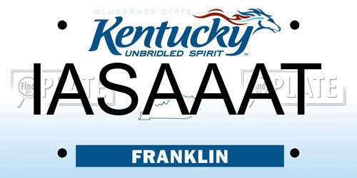 IASAAAT Kentucky License Plate