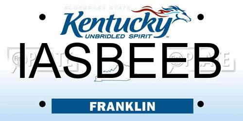 IASBEEB Kentucky License Plate