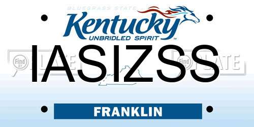 IASIZSS Kentucky License Plate