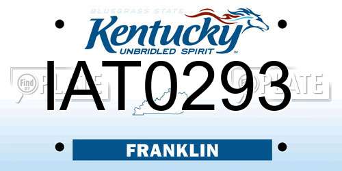 IAT0293 Kentucky License Plate