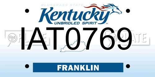 IAT0769 Kentucky License Plate