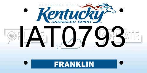 IAT0793 Kentucky License Plate