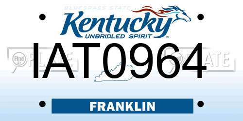 IAT0964 Kentucky License Plate