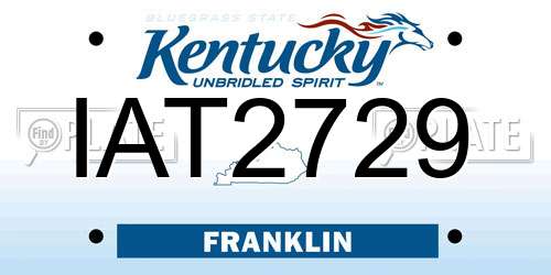 IAT2729 Kentucky License Plate