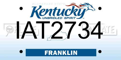 IAT2734 Kentucky License Plate