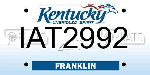 IAT2992 Kentucky License Plate