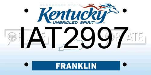 IAT2997 Kentucky License Plate