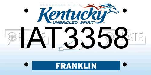 IAT3358 Kentucky License Plate