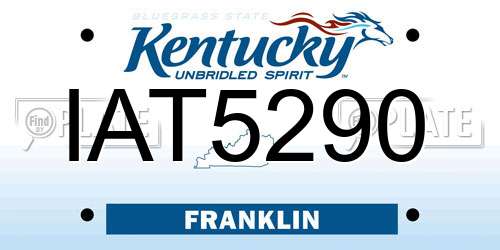 IAT5290 Kentucky License Plate