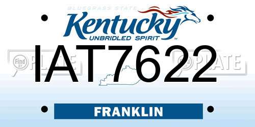IAT7622 Kentucky License Plate