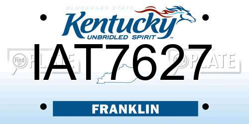 IAT7627 Kentucky License Plate