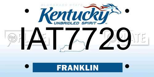 IAT7729 Kentucky License Plate
