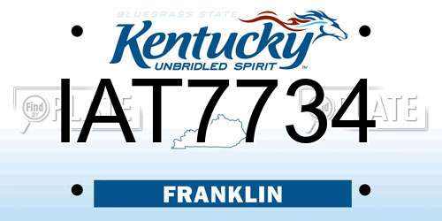 IAT7734 Kentucky License Plate