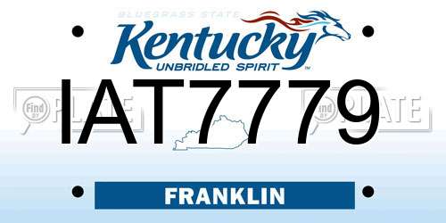 IAT7779 Kentucky License Plate
