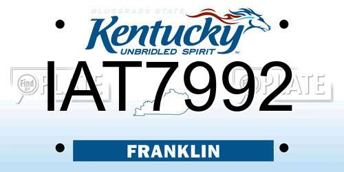 IAT7992 Kentucky License Plate