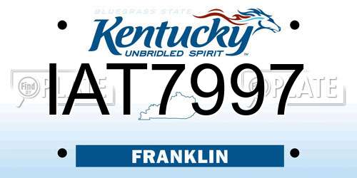 IAT7997 Kentucky License Plate