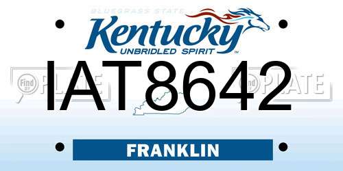 IAT8642 Kentucky License Plate