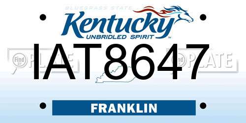 IAT8647 Kentucky License Plate