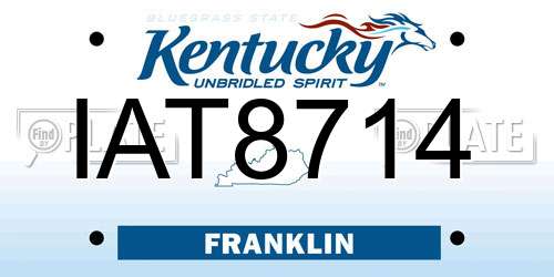 IAT8714 Kentucky License Plate