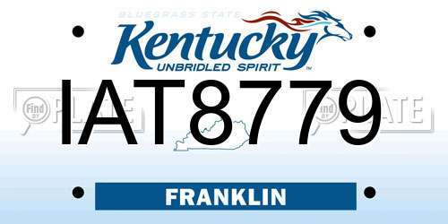 IAT8779 Kentucky License Plate