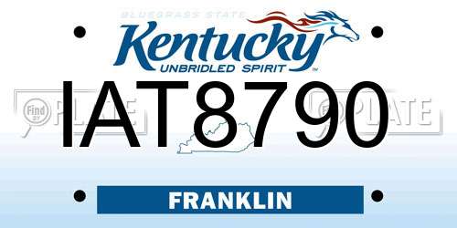 IAT8790 Kentucky License Plate