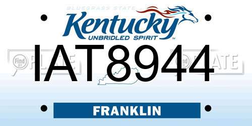 IAT8944 Kentucky License Plate