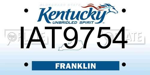 IAT9754 Kentucky License Plate