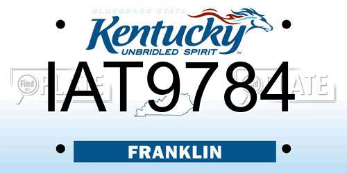 IAT9784 Kentucky License Plate