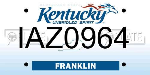 IAZ0964 Kentucky License Plate