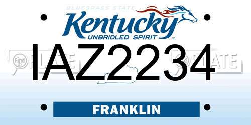 IAZ2234 Kentucky License Plate