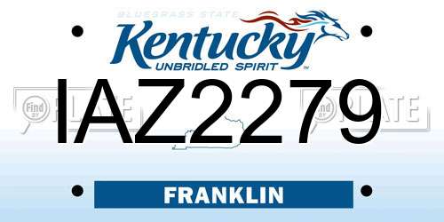 IAZ2279 Kentucky License Plate