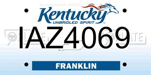 IAZ4069 Kentucky License Plate