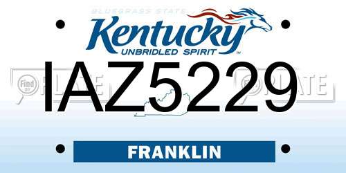 IAZ5229 Kentucky License Plate