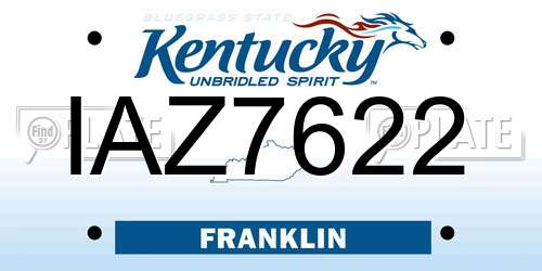 IAZ7622 Kentucky License Plate