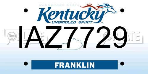 IAZ7729 Kentucky License Plate