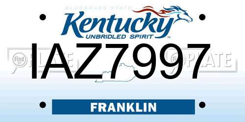 IAZ7997 Kentucky License Plate
