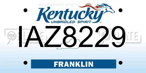 IAZ8229 Kentucky License Plate