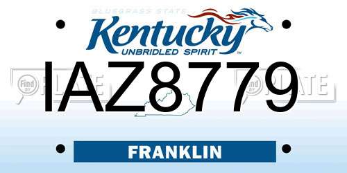 IAZ8779 Kentucky License Plate