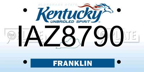 IAZ8790 Kentucky License Plate