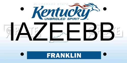 IAZEEBB Kentucky License Plate